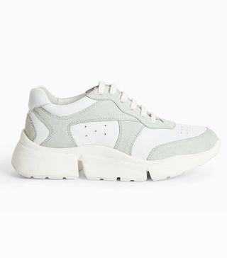 Kin + Earnell Chunky Leather Trainers in White