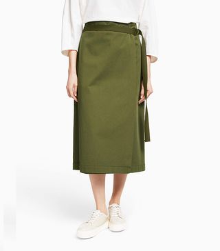 Kin + Utility Wrap Skirt in Green