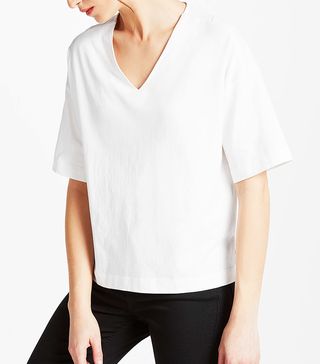 Kin + V-Neck Oversized T-Shirt in White