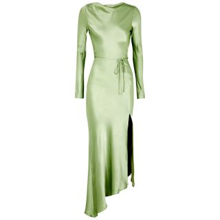 Bec & Bridge + Crest Light Green Satin Midi Dress