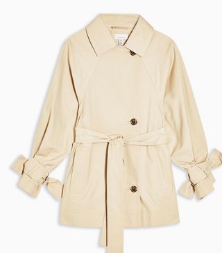 Topshop + Cotton Cropped Trench Coat