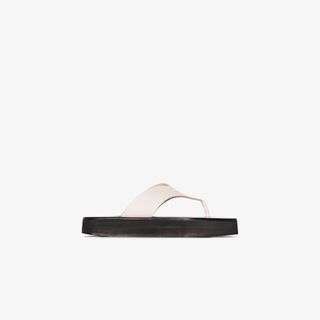 Atp Atelier + White Melitto Leather Flatform Sandals