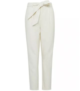 Dorothy Perkins + Cream Pu Belted Trouser