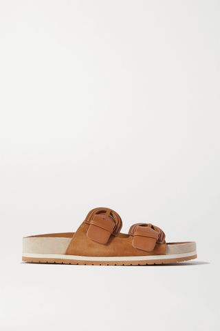 Vince + Glyn Leather and Suede Slides