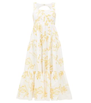Aje + Mimosa Tiered Broderie-Anglaise Cotton Midi Dress