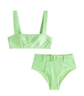 & Other Stories + Ribbed Bandeau Bikini Top and Bottoms