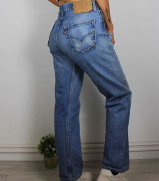 ASOS Marketplace + Vintage Levi's 501 Distressed Jeans With Red Tab Logo Back