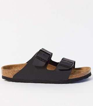 Birkenstock + Exclusive Arizona Vegan Flat Sandals in Black