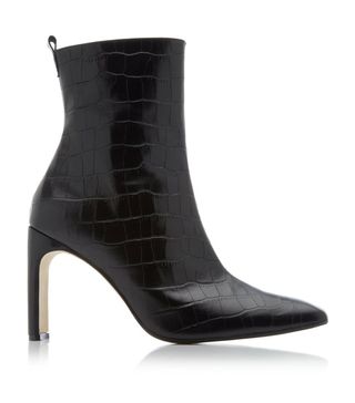 Miista + Marcelle Croc-Embossed Leather Boots