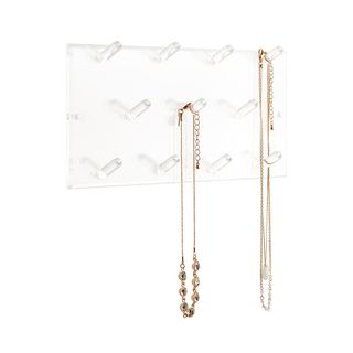 The Container Store + 11-Peg Acrylic Necklace Wall Rack