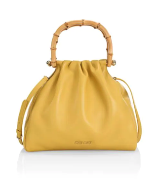 Miu Miu + Leather & Bamboo Top Handle Bag