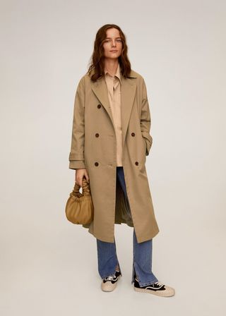 Mango + Buttoned Long Trench