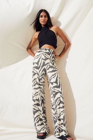 H&M + Wide Jersey Trousers