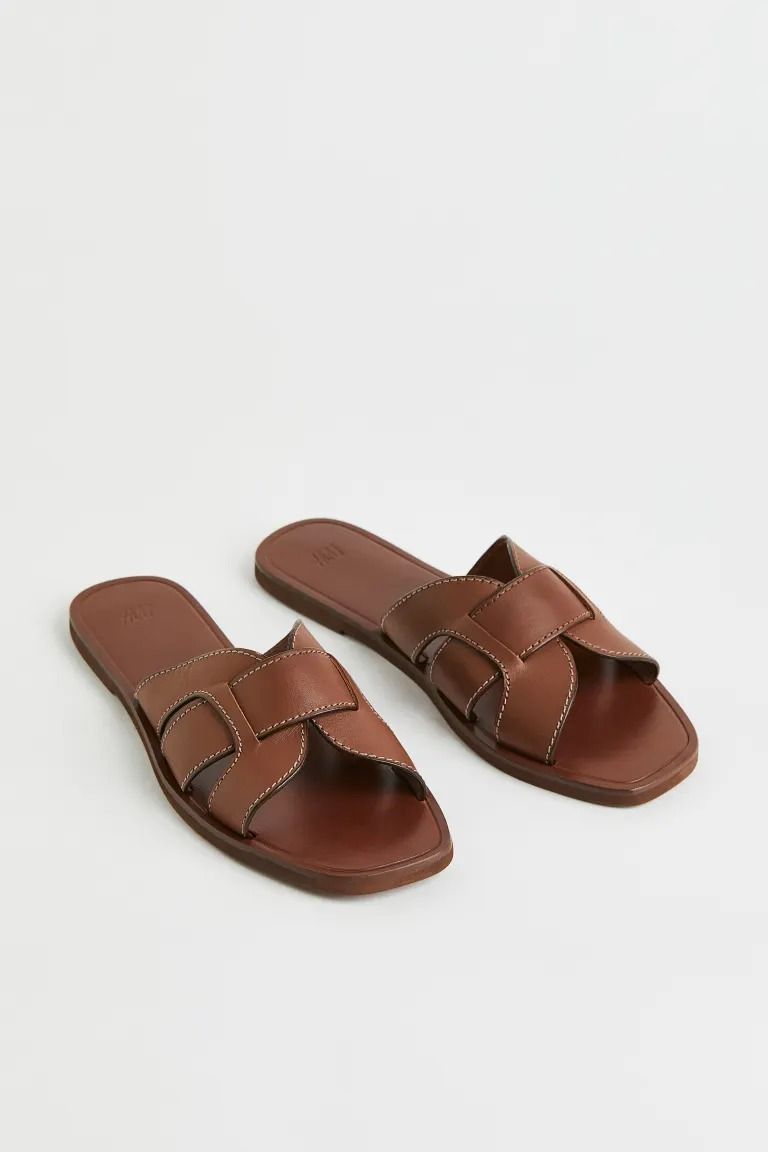 H&M + Leather Slides