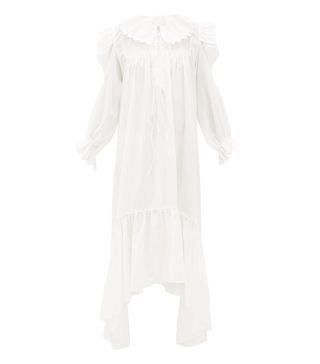 Horror Vacui + Defensia Scalloped Cotton-Poplin Dress