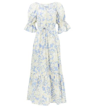 Ephemera + Malibu Waist-Tie Floral-Print Cotton Maxi Dress