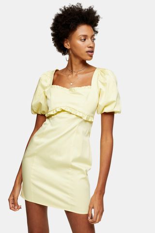 Topshop + Yellow Poplin Tea Dress