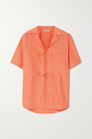 Kenzo + Tie-Front Woven Shirt
