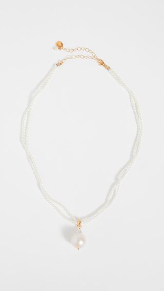 Chan Luu + White Pearl Pendant Necklace