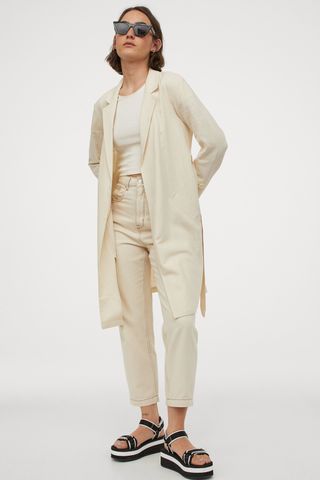 H&M + Linen-Blend Trenchcoat
