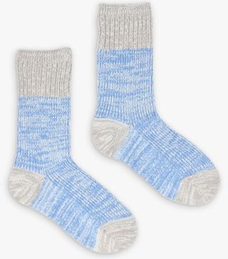 Joules + Trussell Short Ankle Socks, Grey/Blue