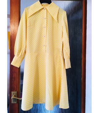 Vintage + 70s Polka Dot Day Dress