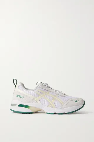 Asics + GEL-1090V2 Faux Leather and Suede-Trimmed Mesh Sneakers