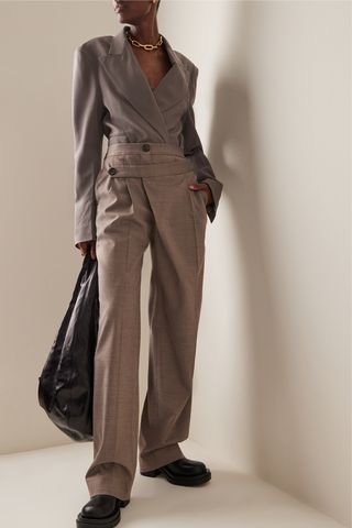 Peter Do + Pleated Wrap Wide-Leg Pants