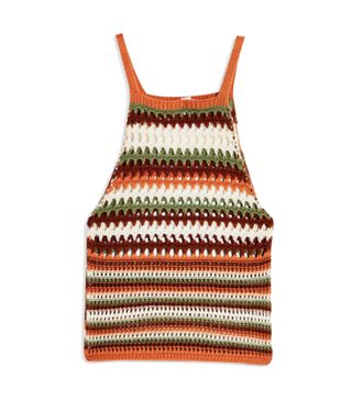 Topshop + Multicoloured Stripe Knitted Racer Stitch Top