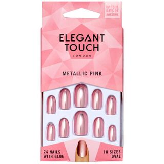 Elegant Touch + Colour Nails in Metallic Pink