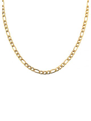 Hzman + 24k Real Gold Plated Figaro Chain Stainless Steel Necklace