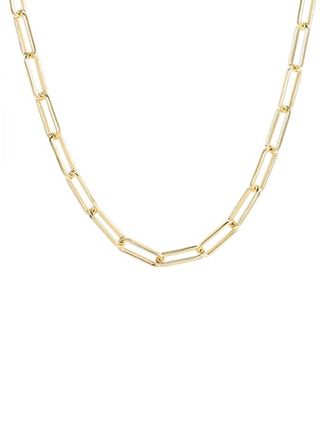 Boutiquelovin + 14k Gold Plated Dainty Paperclip Link Chain Necklace