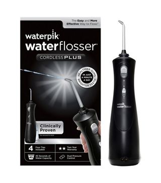 Waterpik + Black Cordless Plus Water Flosser WP-462UK