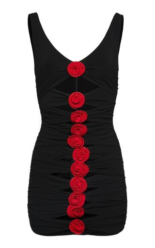 Magda Butrym + Rose-Detailed Cutout Mini Dress