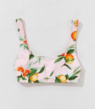 Forever 21 + Orange Print Bralette Bikini Top
