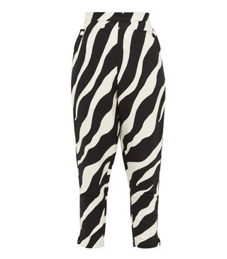 Elzinga + Zebra-Jacquard Tapered-Leg Trousers