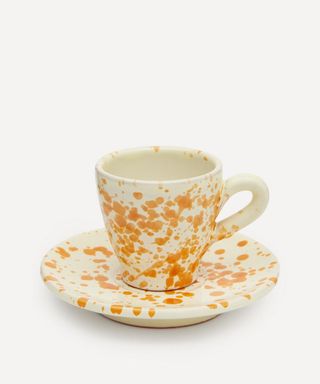 Hot Pottery + Espresso Cup and Saucer Set Burnt Orange