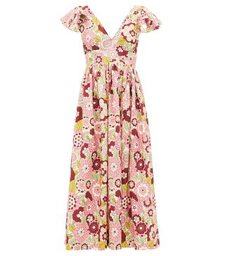 Dodo Bar or + Jenny Ruffled Floral-Print Twill Dress