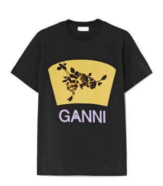 Ganni + Printed Cotton-Jersey T-Shirt