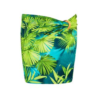 Versace + Green Palm-Print Mini Skirt