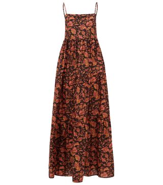 Matteau + The Tiered Low Back Floral-Print Cotton Maxi Dress