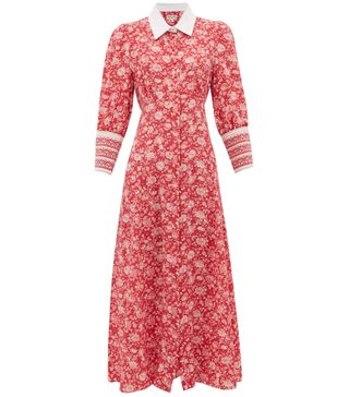 Beulah + Calla Rose Floral-Print Silk Dress
