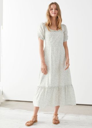 & Other Stories + Puff Sleeve Midi Dress