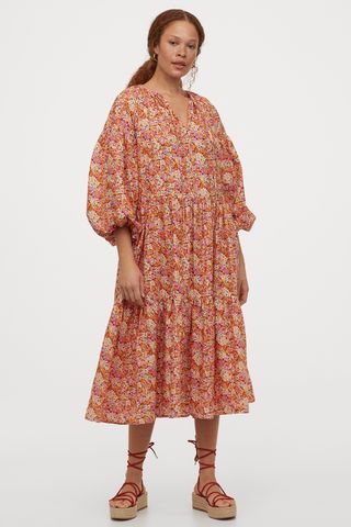 H&M + Balloon-Sleeved Cotton Dress