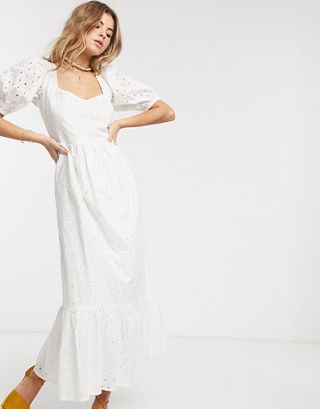 ASOS + Broderie Tiered Maxi Dress