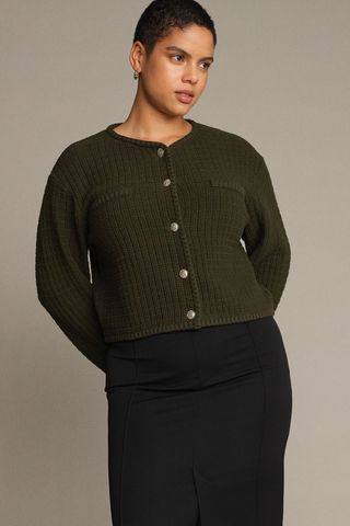 H&M + Short Textured-Knit Cardigan