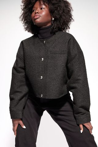 H&M + Oversized Button-Front Jacket