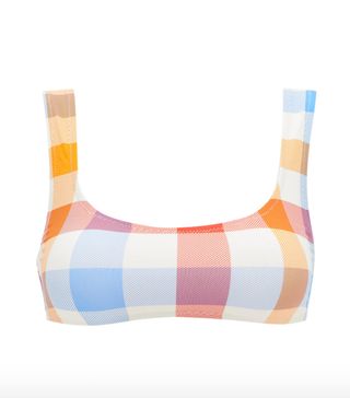 Solid & Striped + The Elle Gingham Scoop-Neck Bikini Top