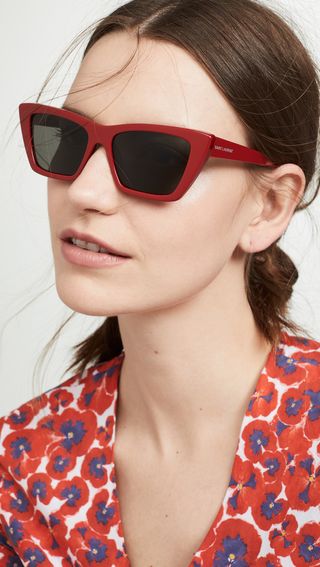 Saint Laurent + Narrow Cat Eye Sunglasses