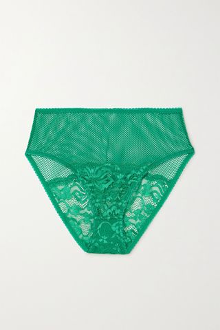 Lonely + Lena Stretch-Lace and Mesh Briefs